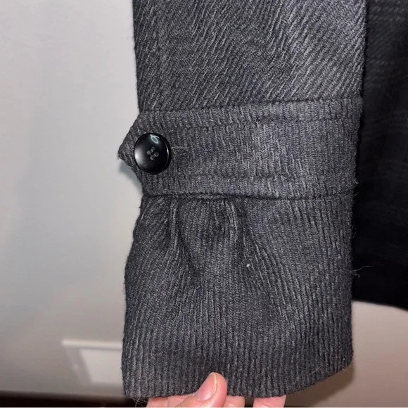 ESPRIT wool blend button down with hood Size M - Picture 5 of 9